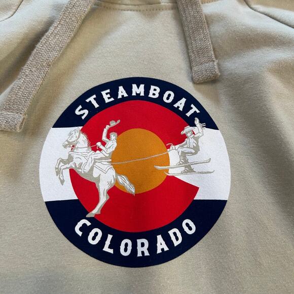 ROVE Steamboat Colorado Hoodie XS Oatmeal Thumb Hole Pullover NWT - Picture 2 of 10